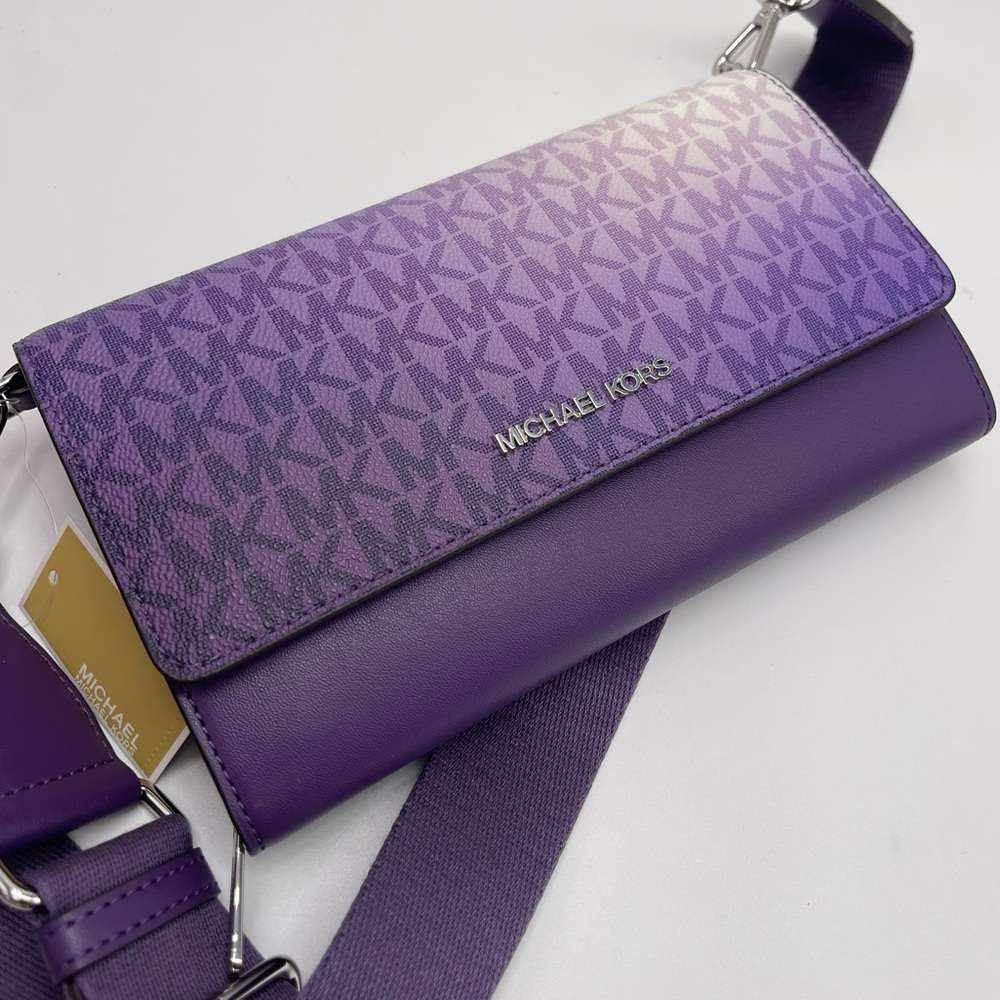 MICHAEL KORS Jet Set Large Ombré Signature Logo Crossbody Bag
Dark Purple 
NWT